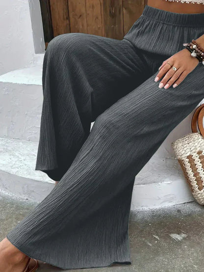 Pantalon Large Femme - Taille Haute Confortable et Léger