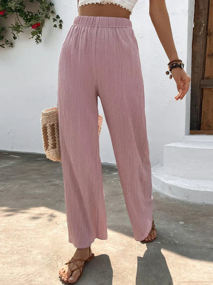 Pantalon Large Femme - Taille Haute Confortable et Léger