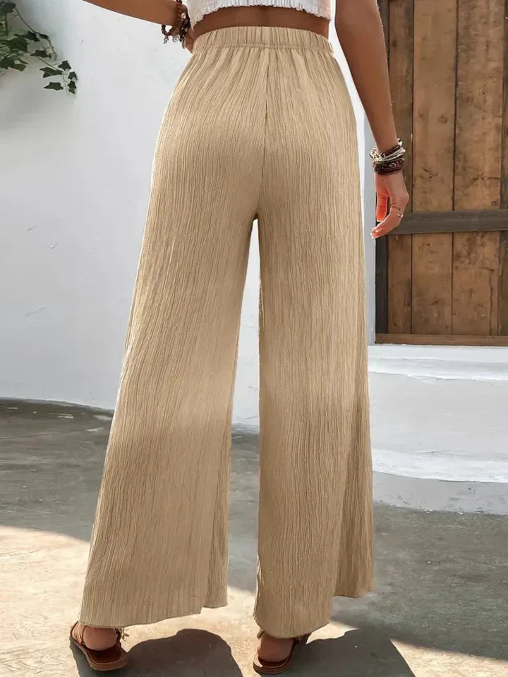 Pantalon Large Femme - Taille Haute Confortable et Léger
