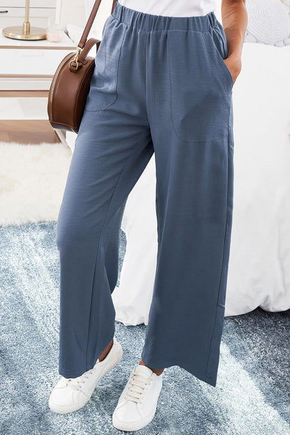 Pantalon Large Femme - Taille Haute Élastique