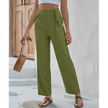 Pantalon Large Taille Haute Femme