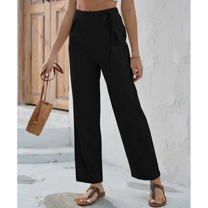 Pantalon Large Taille Haute Femme