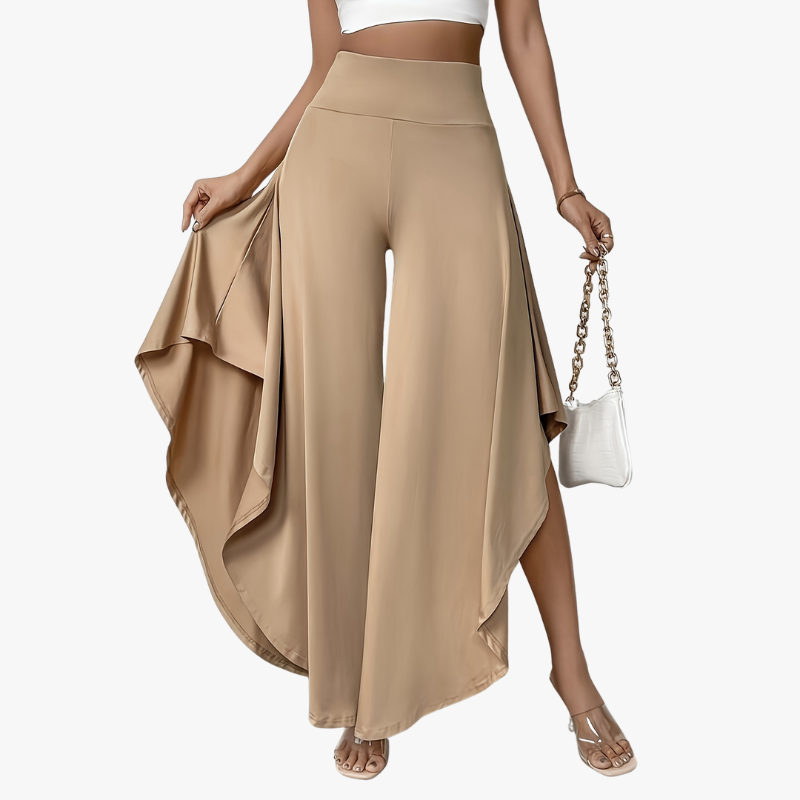 Pantalon Palazzo Femme - Taille Élastique Large Fluide