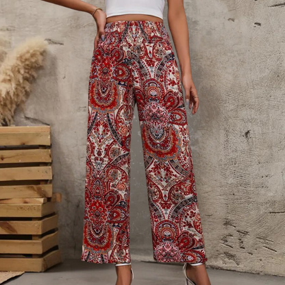 Pantalon large femme - Taille élastiquet fluide
