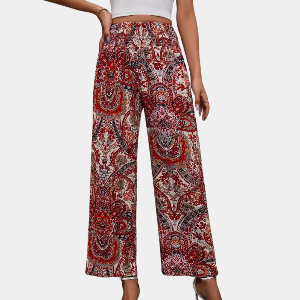 Pantalon large femme - Taille élastiquet fluide