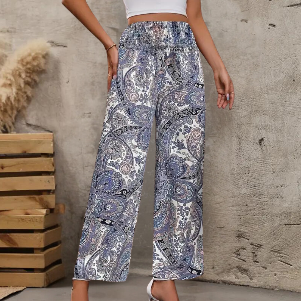 Pantalon large femme - Taille élastiquet fluide
