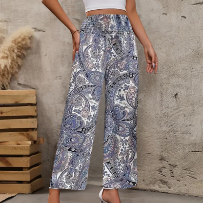Pantalon large femme - Taille élastiquet fluide