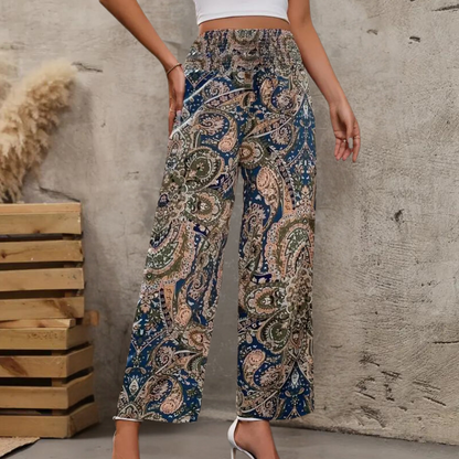 Pantalon large femme - Taille élastiquet fluide