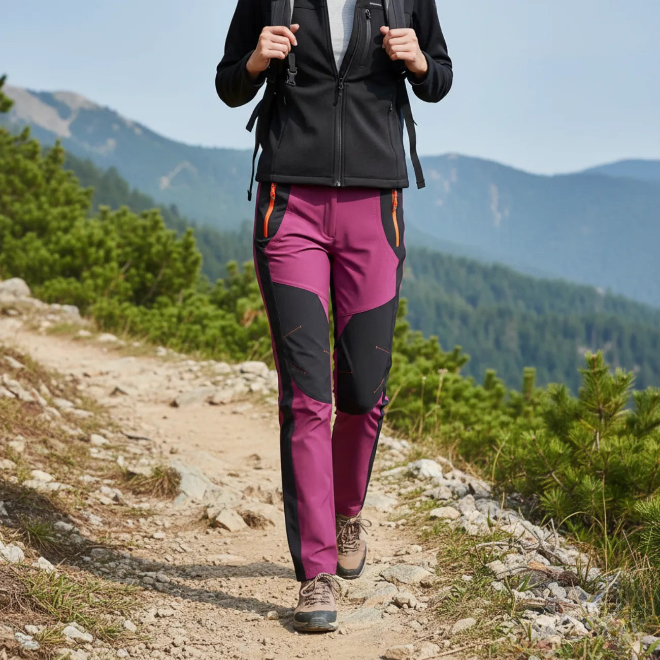 Pantalon de Randonnée Femme Doublé Polaire, Imperméable 10 000 mm et Coupe-Vent pour l'Hiver