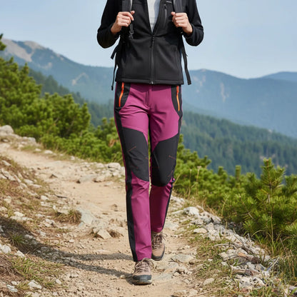 Pantalon de Randonnée Femme Doublé Polaire, Imperméable 10 000 mm et Coupe-Vent pour l'Hiver
