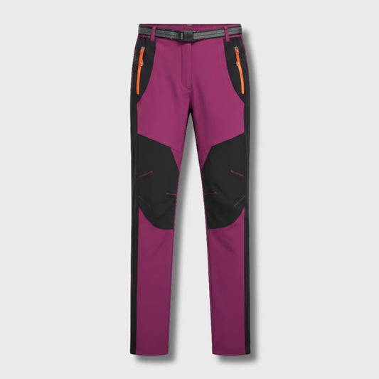 Pantalon de Randonnée Femme Doublé Polaire, Imperméable 10 000 mm et Coupe-Vent pour l'Hiver