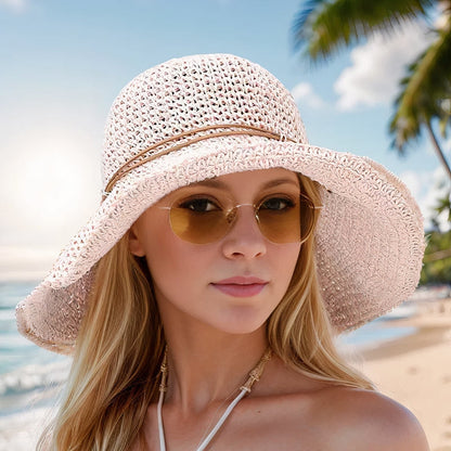 Phoebe Elegant Wide Brim Sun Hat with UV Protection