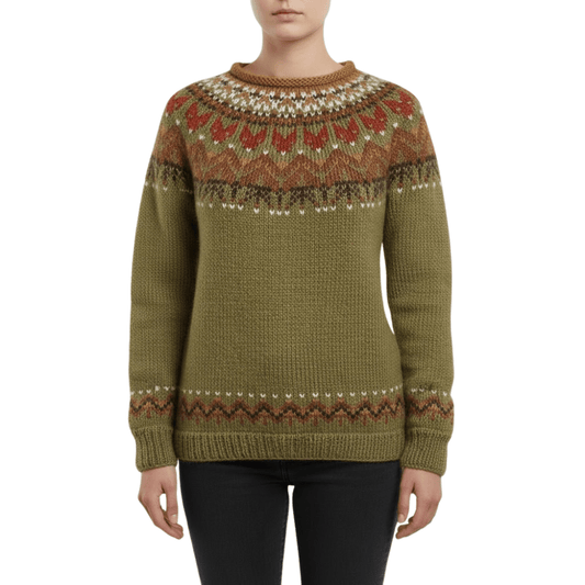 Pull Fair Isle Mélange Laine Femme