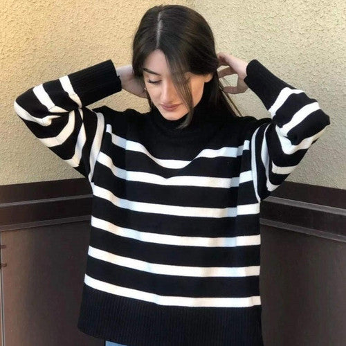 Pull Femme à Rayures Hivernales