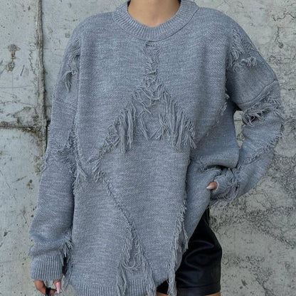 Pull en Laine Chaud avec Détails Tissés