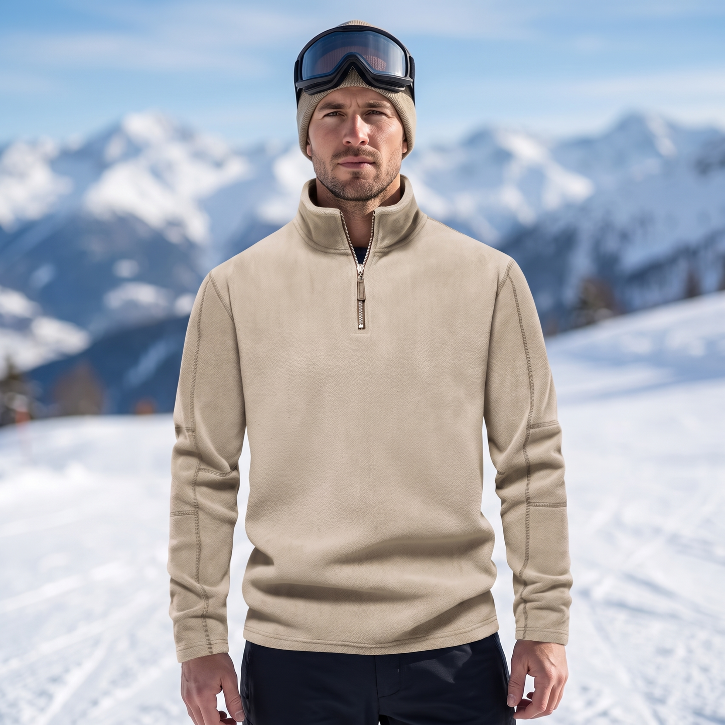 Premium Men's Extra Warm Ski Sweater with Zip