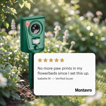 Ultrasonic Cat Repellent with Motion Detector, 10 m Range and IPX4 Rating