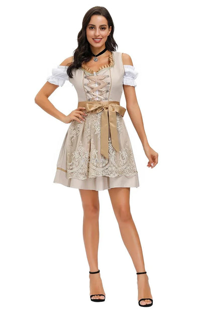 Robe Dirndl Femme - Jupe Évasée avec Tablier
