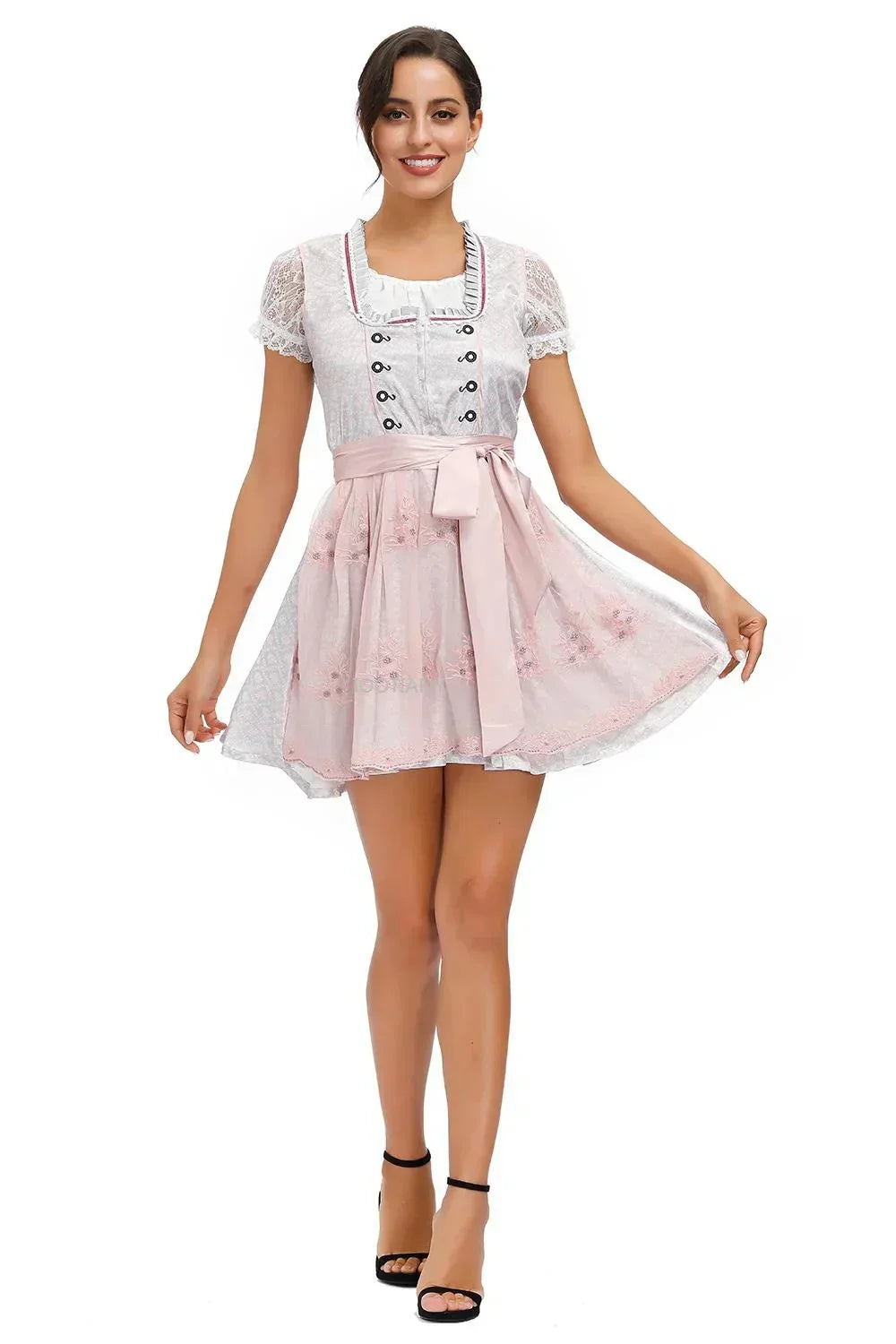 Robe Dirndl Femme - Jupe Évasée avec Tablier