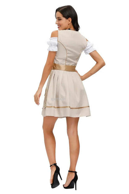 Robe Dirndl Femme - Jupe Évasée avec Tablier