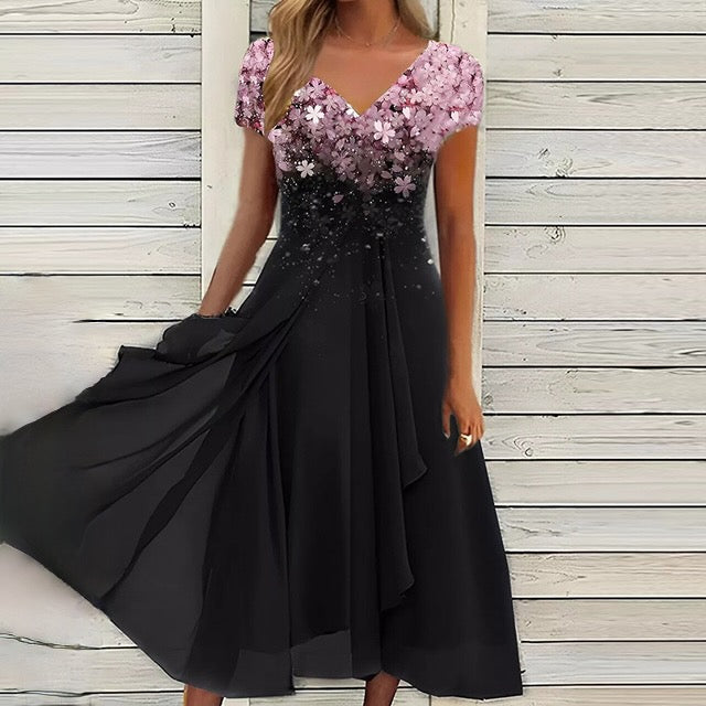 Robe Femme - Col V - Manches Courtes