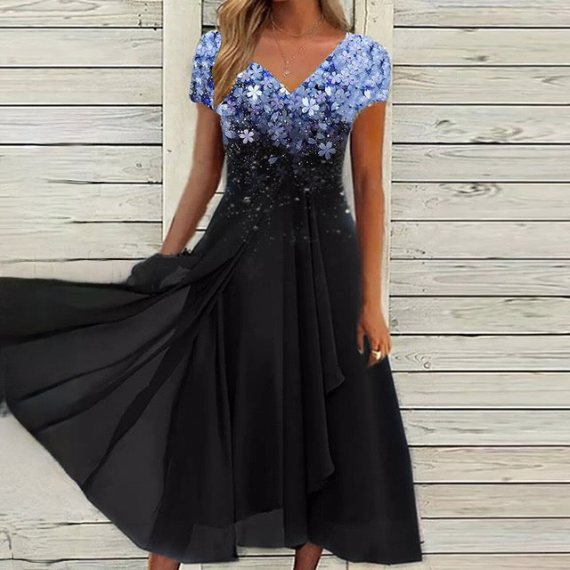 Robe Femme - Col V - Manches Courtes