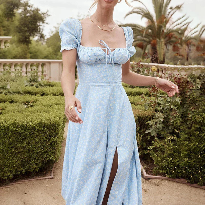 Robe Femme - Midi Évasée Fente Haute
