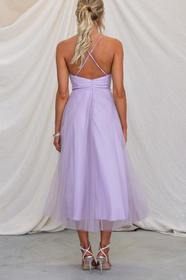 Robe Femme - Taille Cintrée - Jupe Midi Évasée Fluide