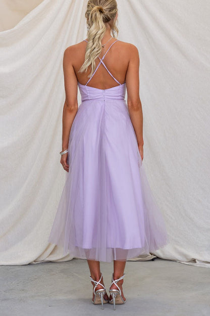 Robe Femme - Taille Cintrée - Jupe Midi Évasée Fluide