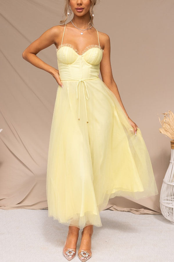 Robe Femme - Taille Cintrée - Jupe Midi Évasée Fluide