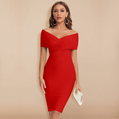 Robe Femme - Épaules Dénudées - Coupe Moulante