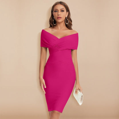 Robe Femme - Épaules Dénudées - Coupe Moulante