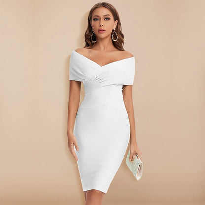 Robe Femme - Épaules Dénudées - Coupe Moulante