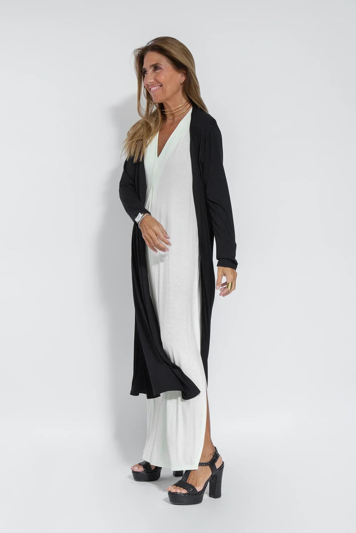 Robe Longue Femme – Sans Manches – Décolleté V