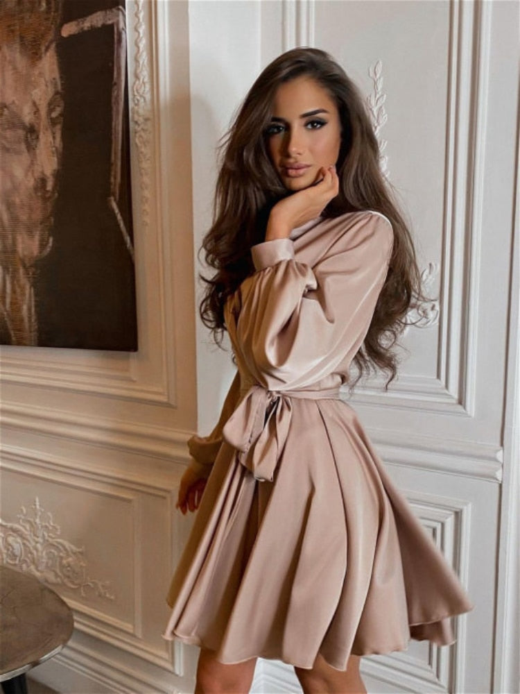 Robe midi en satin