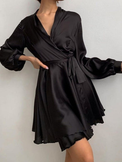 Robe midi en satin