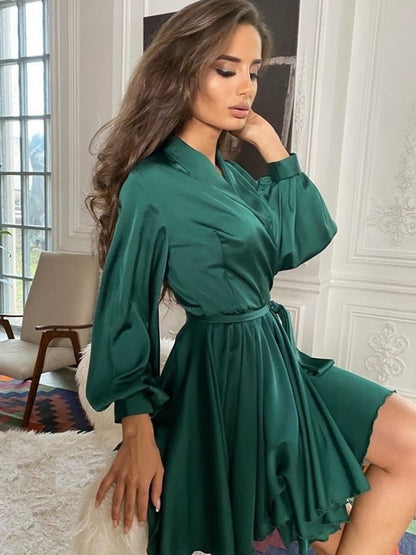 Robe midi en satin