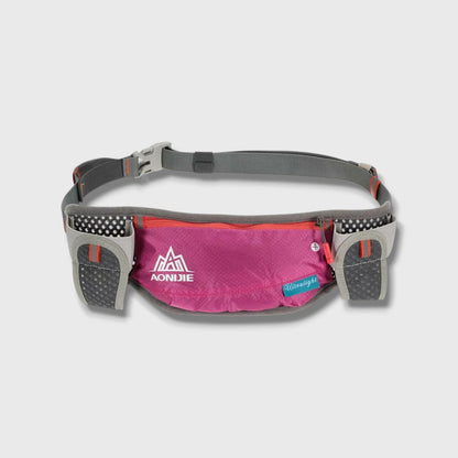 Ceinture de Running avec 2 Porte-Flasques, Sangle Extensible Réglable et Bandes Réfléchissantes