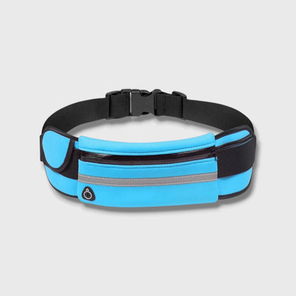 Ceinture de Running Fine et Extensible, Poche Zippée avec Bandes Réfléchissantes, Unisexe
