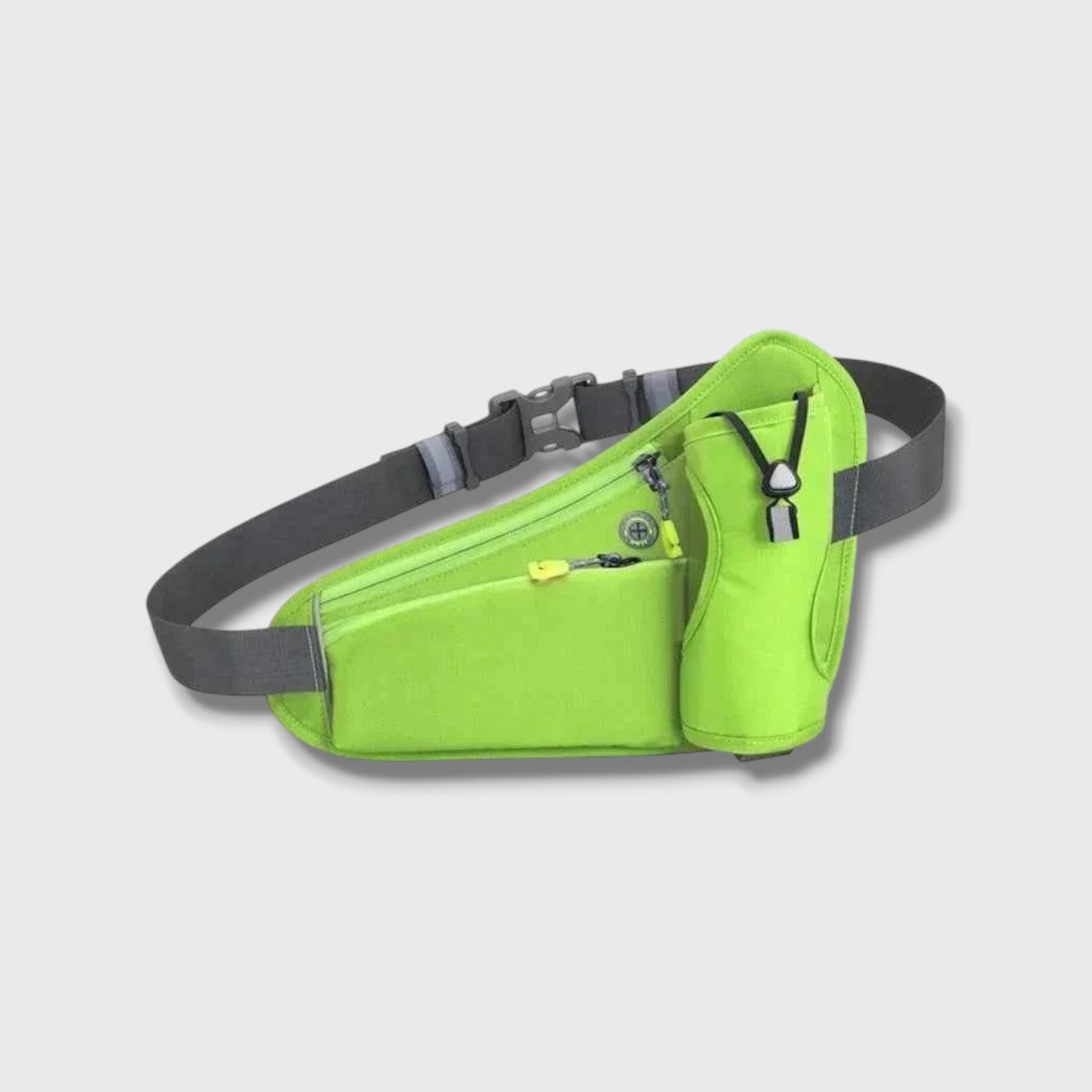 Ceinture de Running avec Porte-Bouteille Intégré, Poche Zippée et Bandes Réfléchissantes