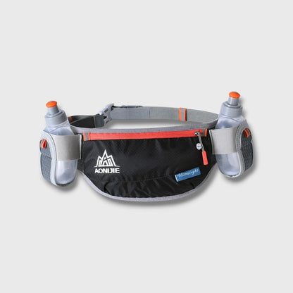 Ceinture de Running avec 2 Porte-Flasques, Sangle Extensible Réglable et Bandes Réfléchissantes
