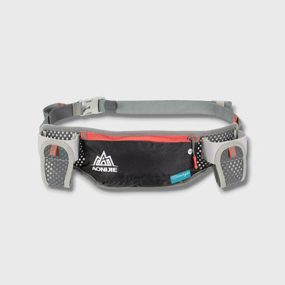 Ceinture de Running avec 2 Porte-Flasques, Sangle Extensible Réglable et Bandes Réfléchissantes