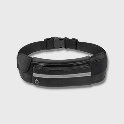 Ceinture de Running Fine et Extensible, Poche Zippée avec Bandes Réfléchissantes, Unisexe