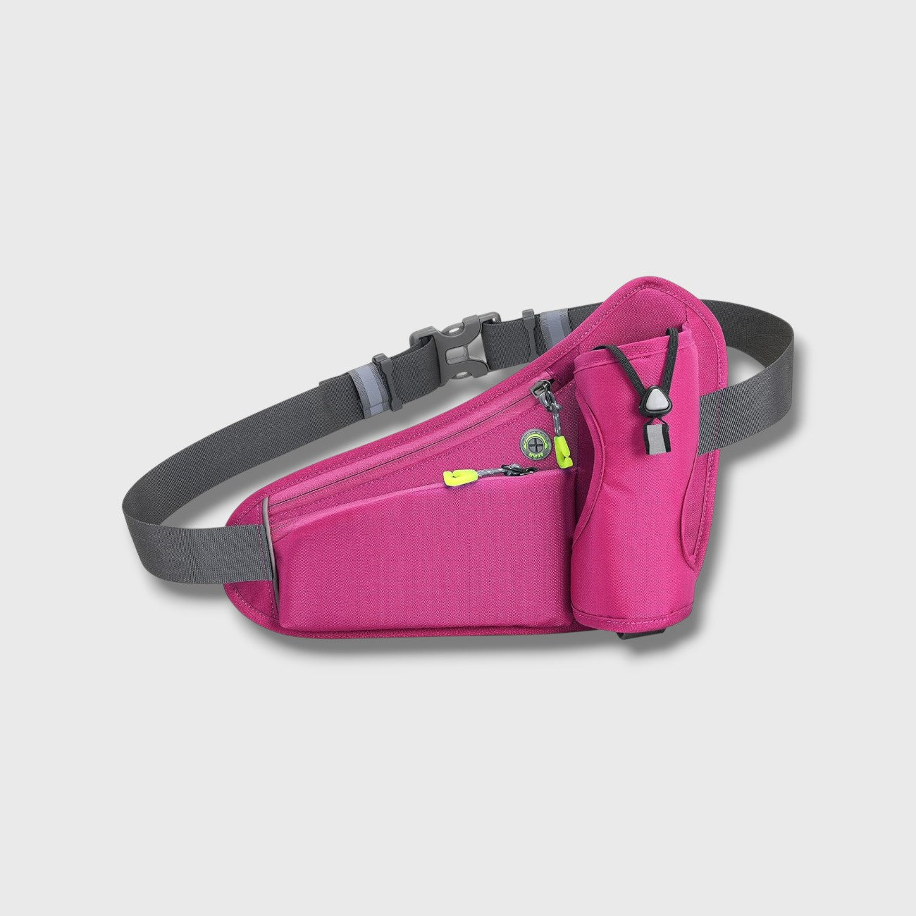 Ceinture de Running avec Porte-Bouteille Intégré, Poche Zippée et Bandes Réfléchissantes