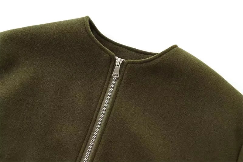 Veste Courte en Tweed Doux pour Femme