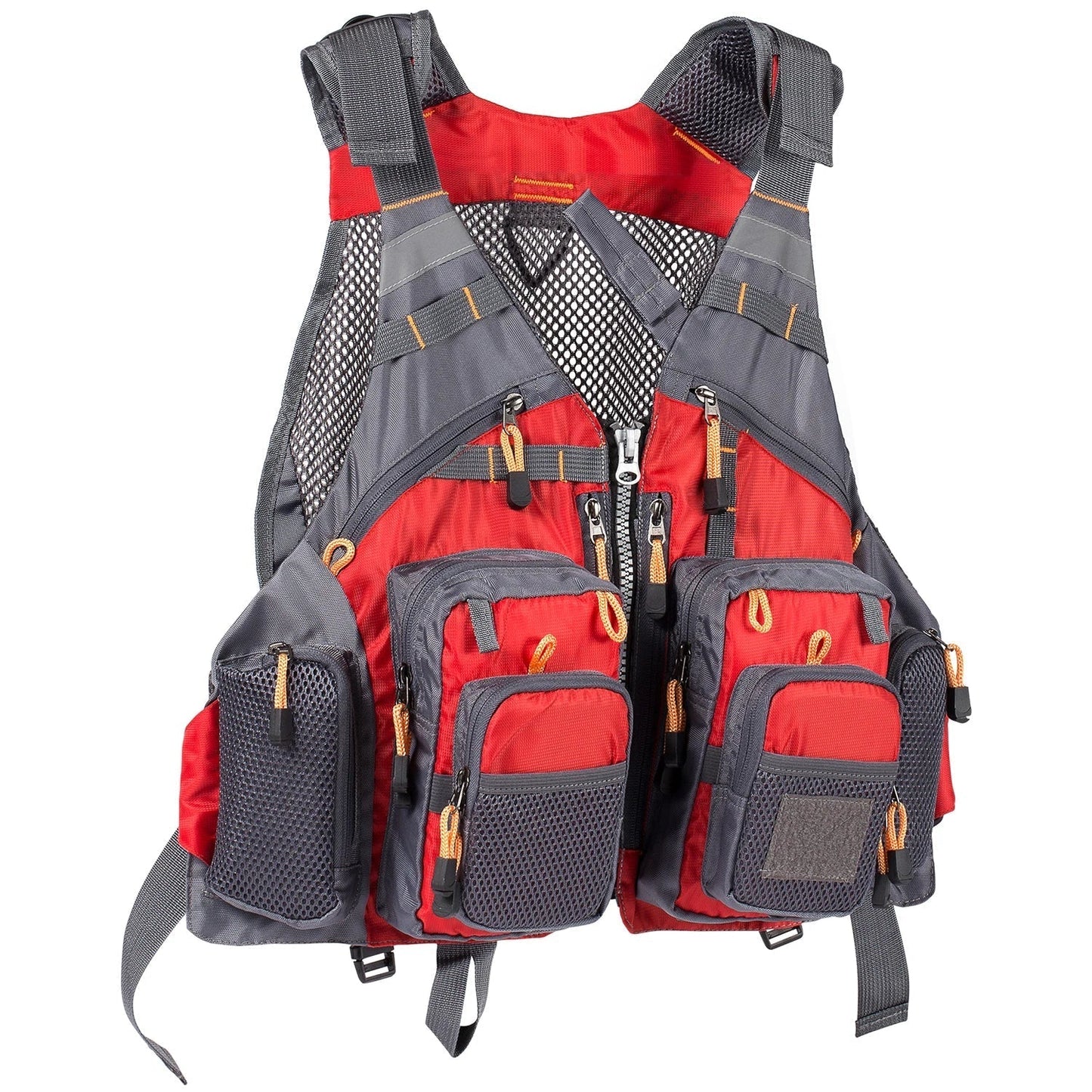 Gilet de Pêche Multi-Poches Respirant, 18 Poches avec Dos en Filet et Réglage Ajustable