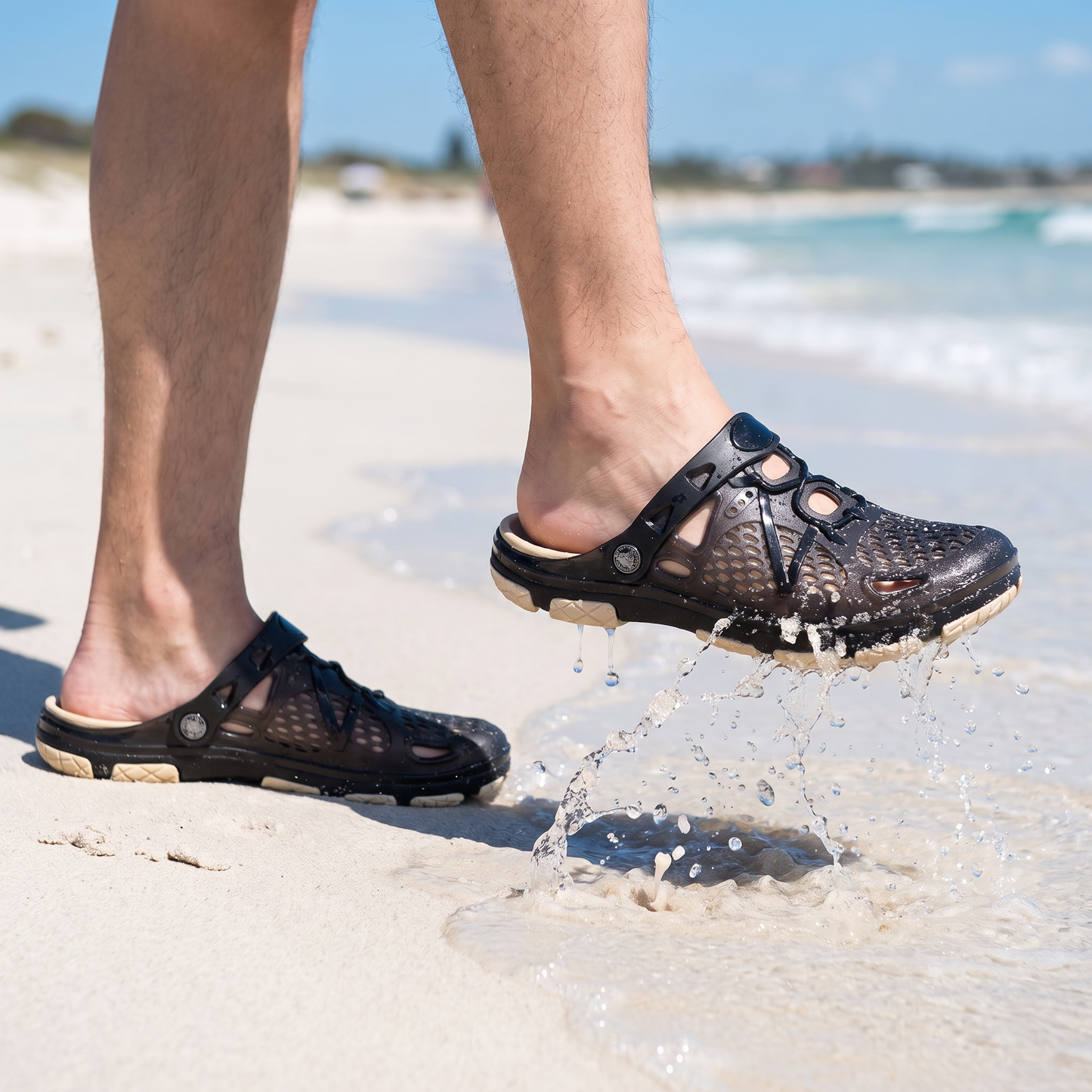 Sabots Outdoor Homme Ajourés et Légers à Enfiler pour Plage et Bord de l'Eau