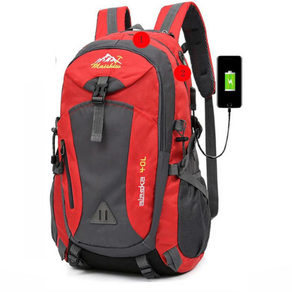 40L Hiking Backpack with USB Adapter for Connected Hikers