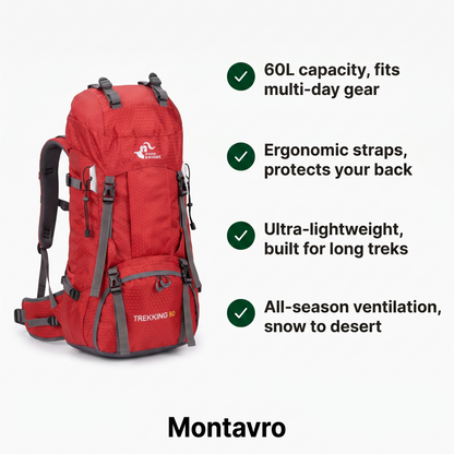Trekking Hiking Backpack 60L