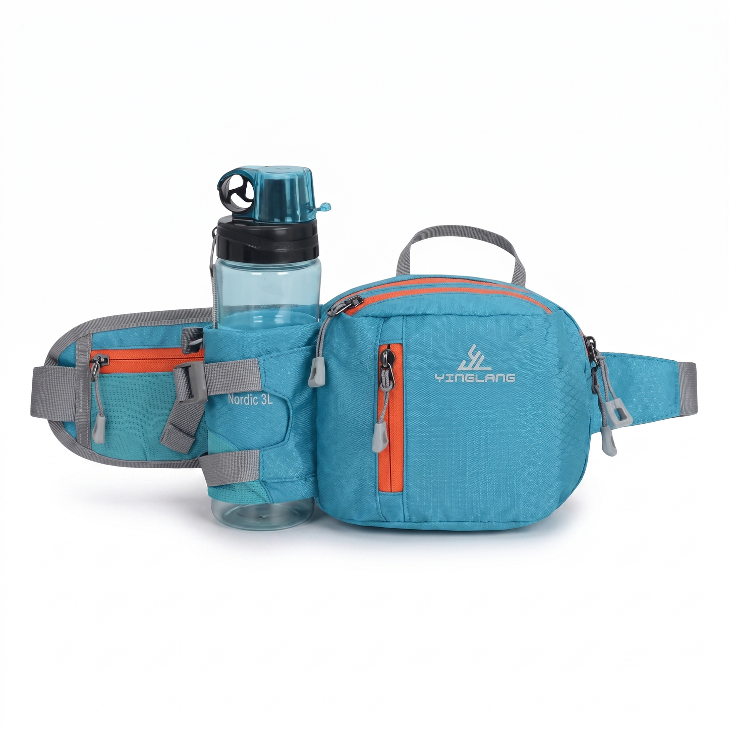 Lightweight Water-Resistant Hiking Waist Bag with Bottle Holder